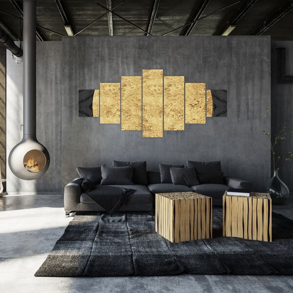 Obraz - Zlatá struktura N⁰2 (210x100 cm)