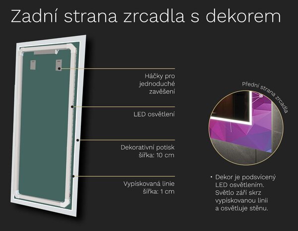 LED zrcadlo s dekorem D2