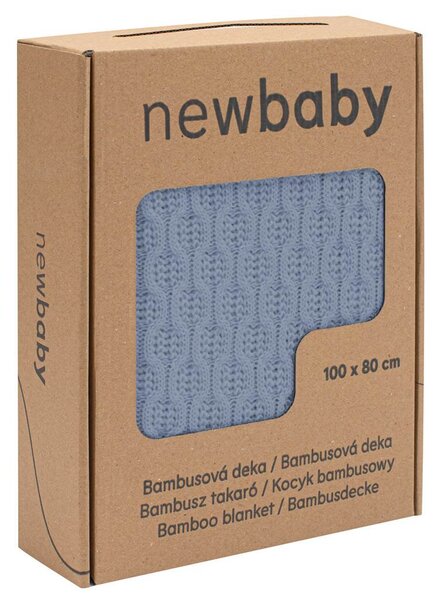 NEW BABY Bambusová pletená deka se vzorem 100x80 cm blue Bambus/Bavlna 100x80 cm