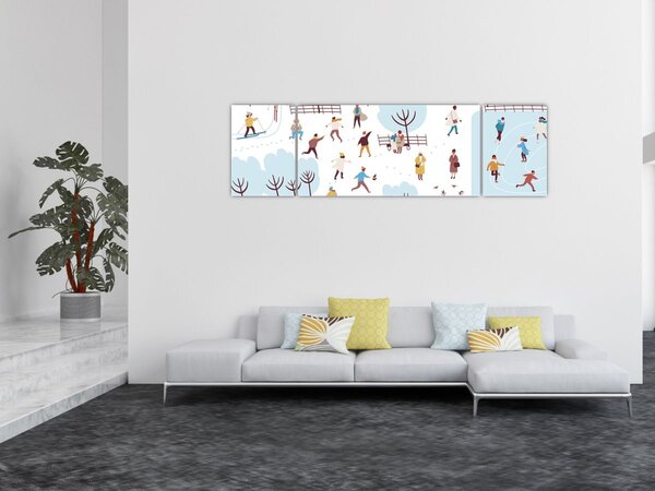 Obraz - Veselá zima (170x50 cm)