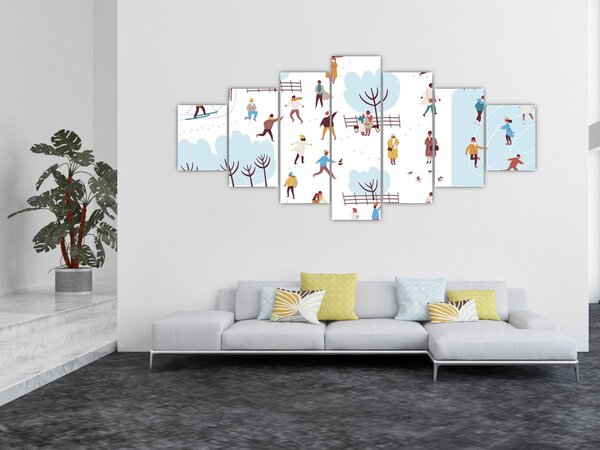 Obraz - Veselá zima (210x100 cm)