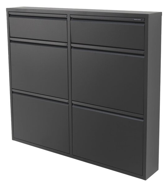 Černý kovový výklopný botník 98x86x15 cm Billy – Spinder Design