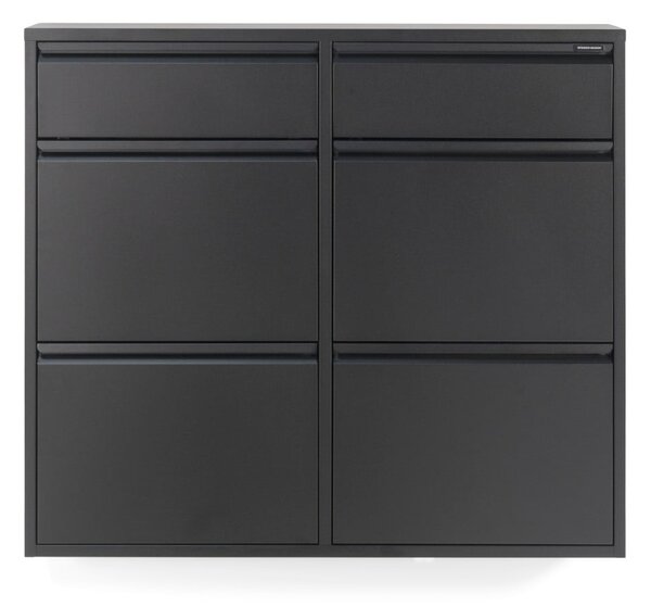 Černý kovový výklopný botník 98x86x15 cm Billy – Spinder Design