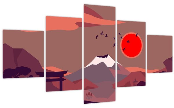 Obraz - Hory Fudži (125x70 cm)