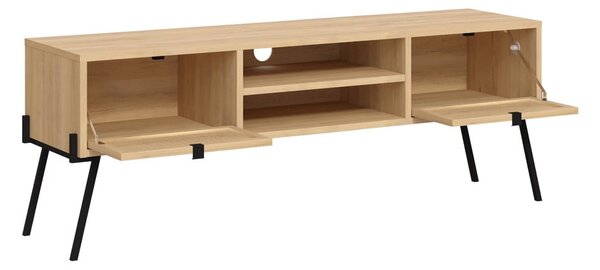 TV stolek v dekoru dubu v přírodní barvě 140x51 cm Ecrin – Marckeric