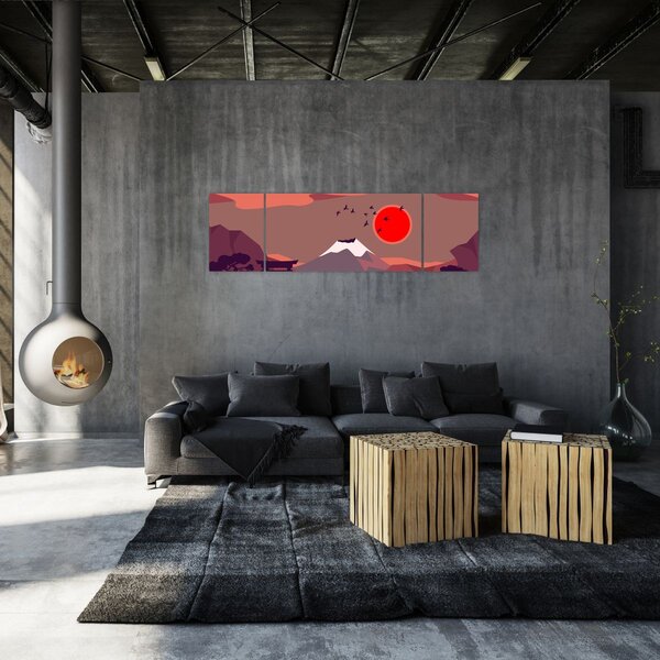 Obraz - Hory Fudži (170x50 cm)
