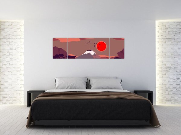Obraz - Hory Fudži (170x50 cm)