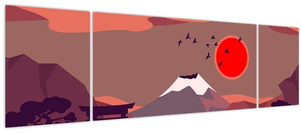 Obraz - Hory Fudži (170x50 cm)