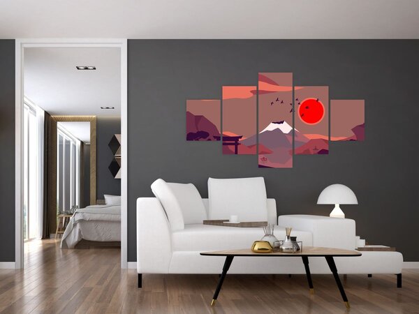 Obraz - Hory Fudži (125x70 cm)