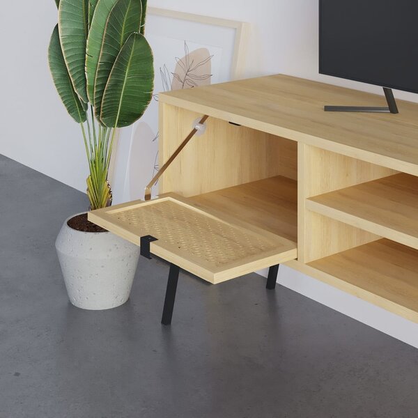 TV stolek v dekoru dubu v přírodní barvě 140x51 cm Ecrin – Marckeric