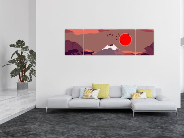 Obraz - Hory Fudži (170x50 cm)