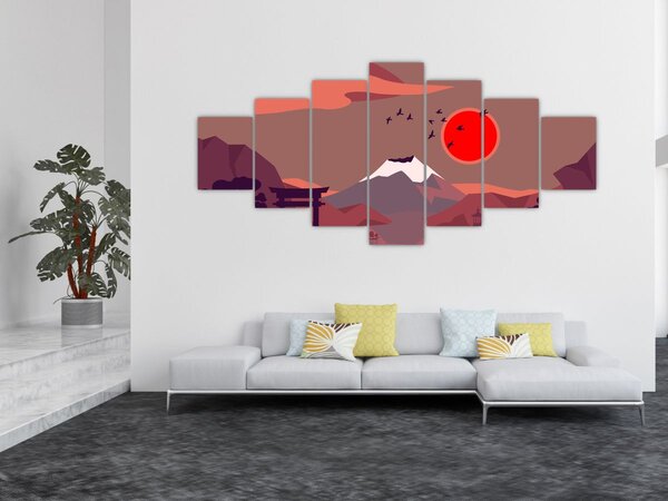 Obraz - Hory Fudži (210x100 cm)