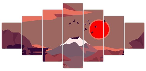 Obraz - Hory Fudži (210x100 cm)
