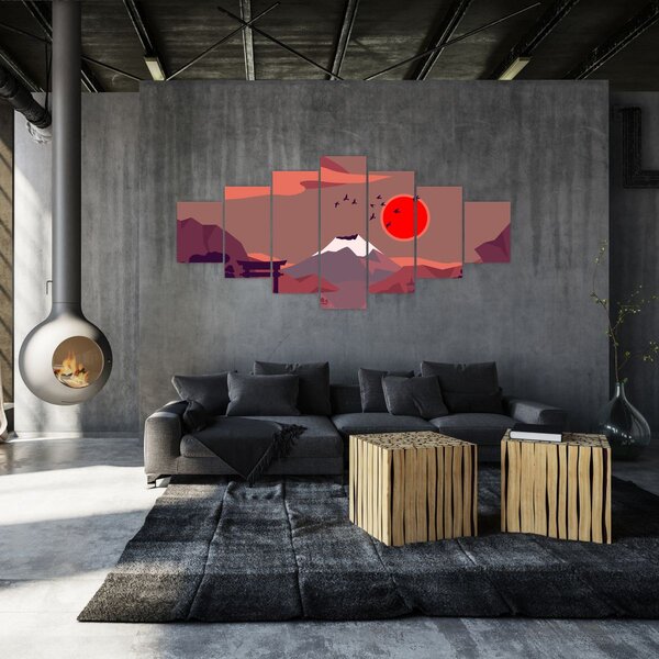 Obraz - Hory Fudži (210x100 cm)