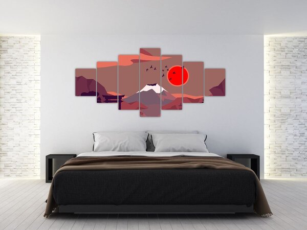 Obraz - Hory Fudži (210x100 cm)