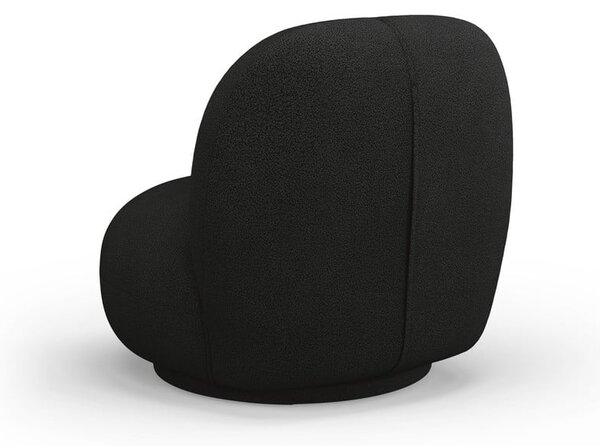 Černé křeslo z textilie bouclé Chuck – Micadoni Home