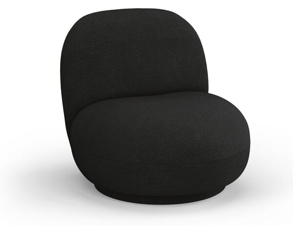 Černé křeslo z textilie bouclé Chuck – Micadoni Home