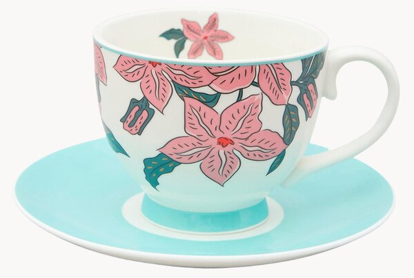 Porcelánový šálek na kávu's podšálkem Alice Blue