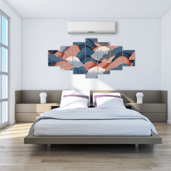 Obraz - Japonské vlny (210x100 cm)