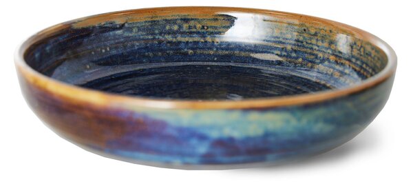 Hluboký keramický talíř Rustic Blue 19 cm