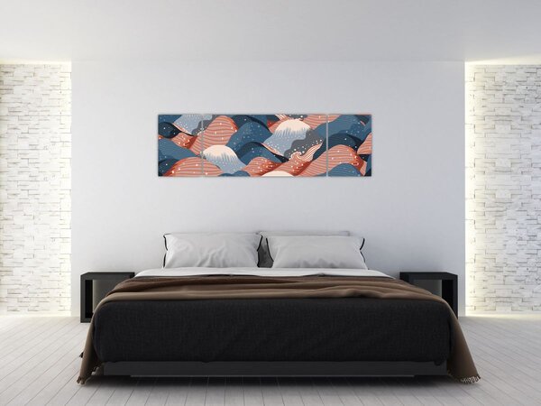 Obraz - Japonské vlny (170x50 cm)