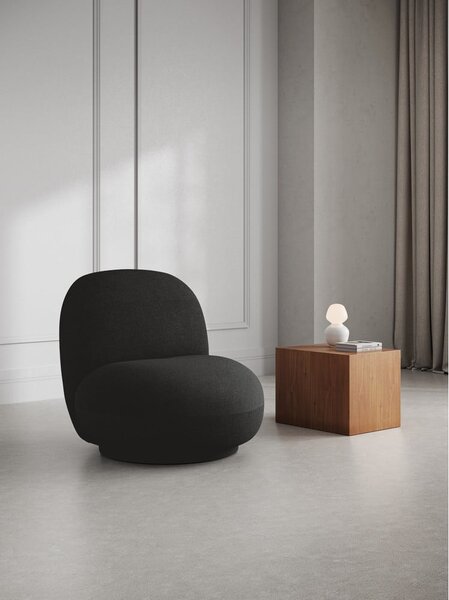 Černé křeslo z textilie bouclé Chuck – Micadoni Home