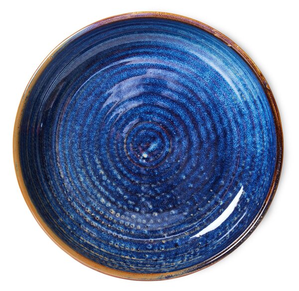 Hluboký keramický talíř Rustic Blue 19 cm