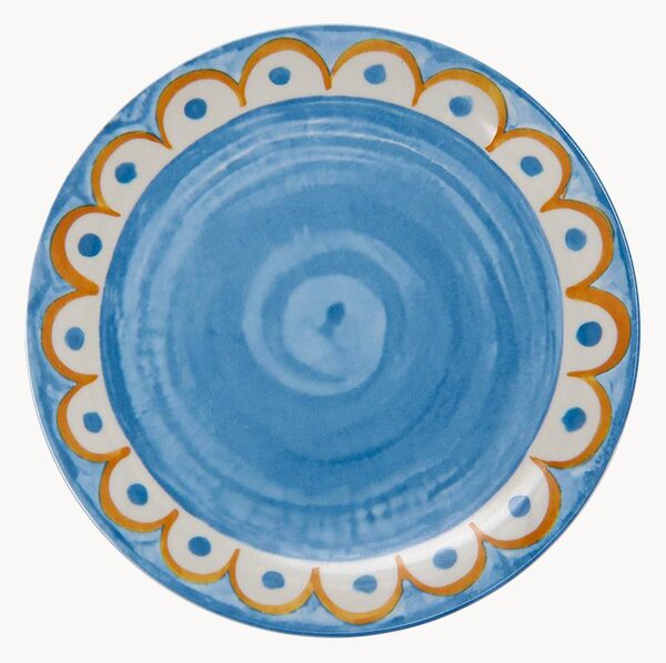 Sada porcelánových mělkých talířů Tangeri Blue, 6 dílů