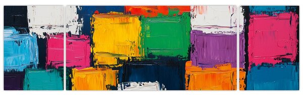 Obraz - Malba barevných čtverců (170x50 cm)