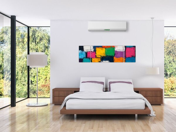 Obraz - Malba barevných čtverců (170x50 cm)