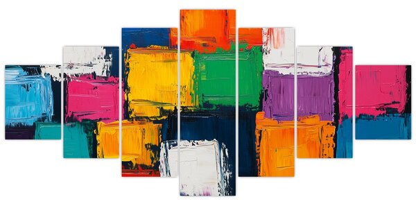 Obraz - Malba barevných čtverců (210x100 cm)