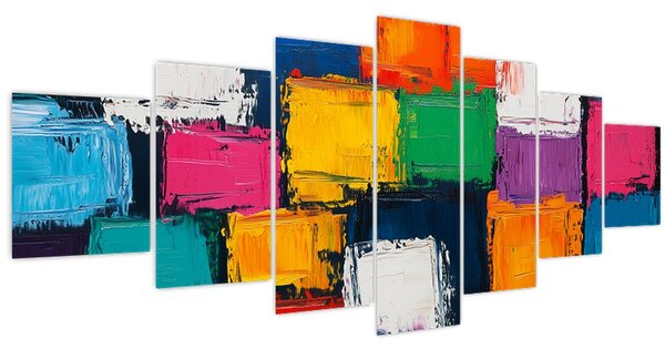 Obraz - Malba barevných čtverců (210x100 cm)