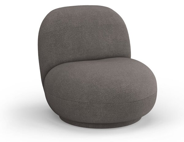 Šedé křeslo z textilie bouclé Chuck – Micadoni Home