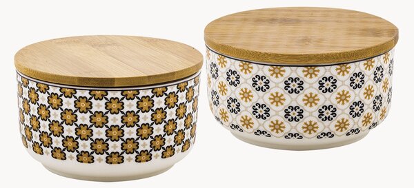 Sada dóz z kostního porcelánu Beeswax, 2 díly