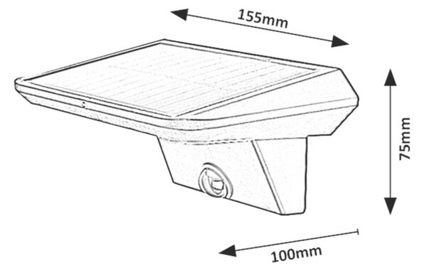 Rabalux venkovní solární svítidlo Qesa LED 10W černá IP44 77005