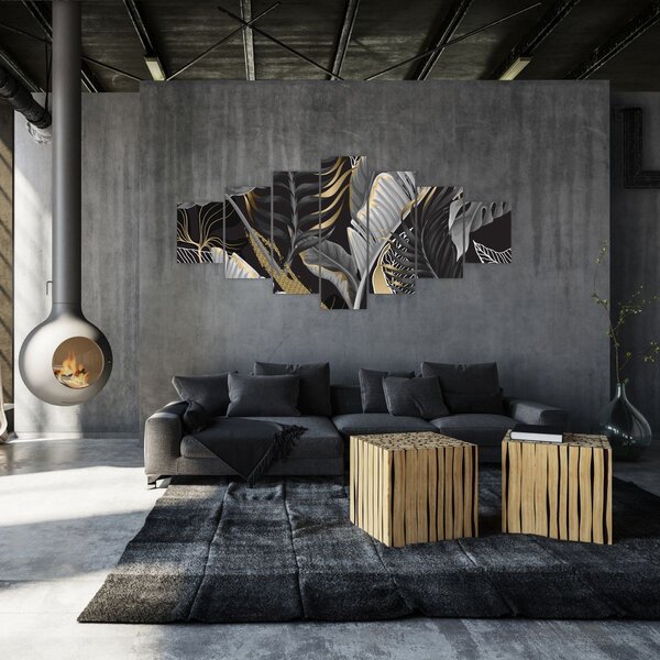Obraz - Zlatá džungle (210x100 cm)