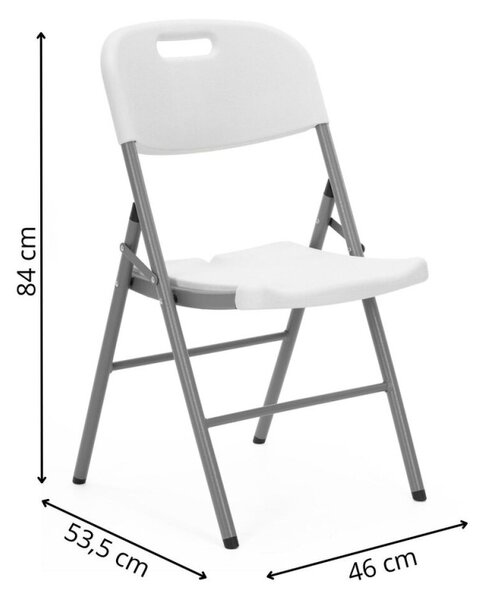 Skládací židle 150 kg SPRINGOS GF0122 bílá