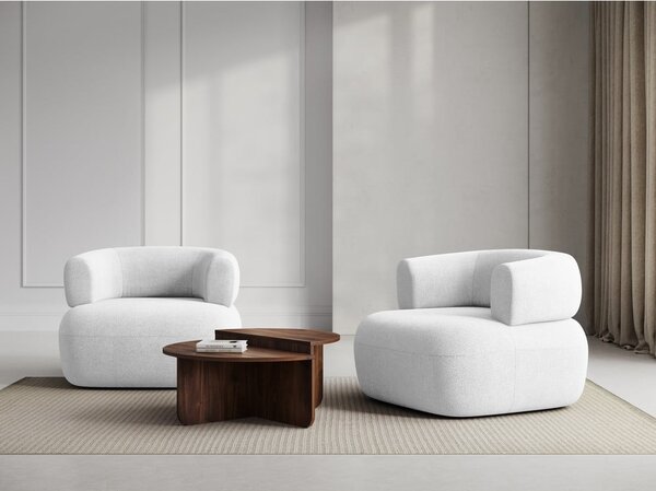 Bílé křeslo z textilie bouclé Jenny – Micadoni Home