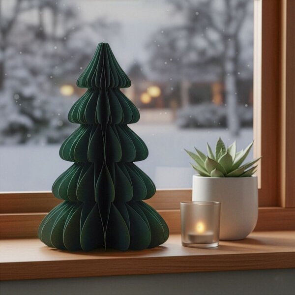 Vánoční papírový stromeček 18cm zelený, vánoční ozdoba