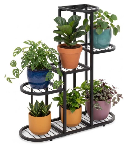 Kovový stojan na květiny 5 polic 79 cm SPRINGOS GA0275 černý
