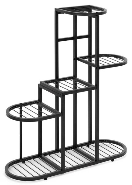 Kovový stojan na květiny 5 polic 79 cm SPRINGOS GA0275 černý