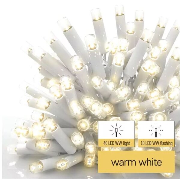 D2CW04 Vánoční Profi LED spojovací řetěz blikající bílý – rampouchy, 3 m, venkovní, teplá bílá