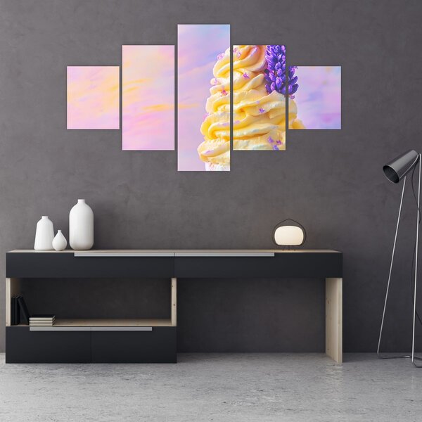 Obraz - Zmrzlina s levandulí (125x70 cm)