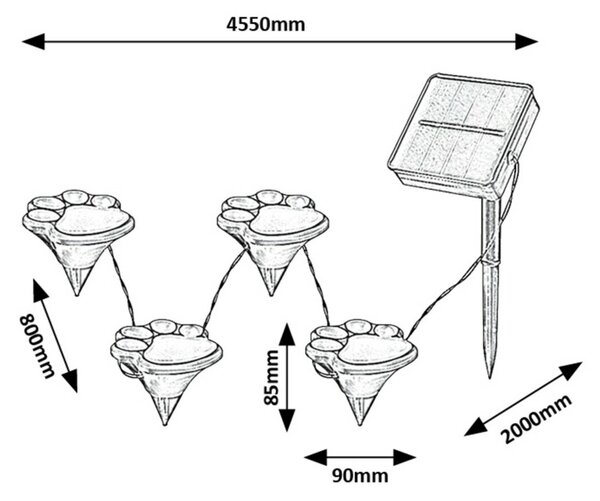 Rabalux venkovní solární svítidlo Wigry LED 0,06W černá IP44 77001