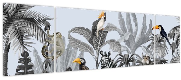 Obraz - Ilustrovaná džungle (170x50 cm)