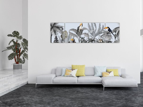 Obraz - Ilustrovaná džungle (170x50 cm)