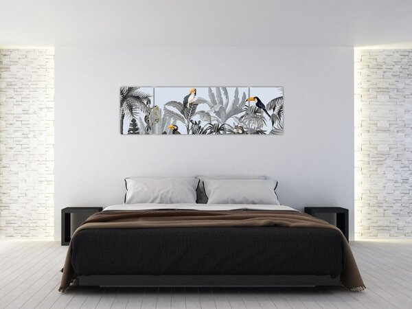 Obraz - Ilustrovaná džungle (170x50 cm)