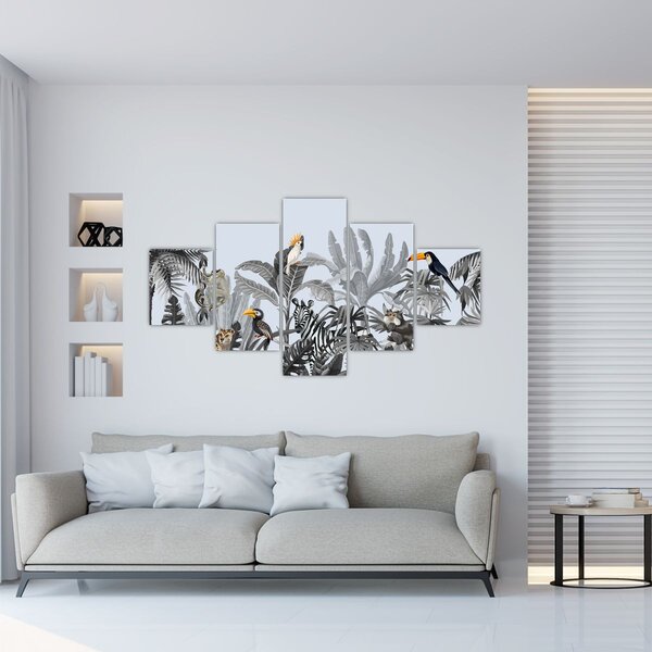 Obraz - Ilustrovaná džungle (125x70 cm)
