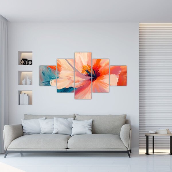 Obraz - Malovaný květ (125x70 cm)