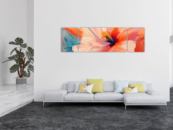 Obraz - Malovaný květ (170x50 cm)